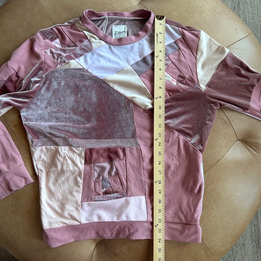 Zero Waste Daniel Zwd Mens S Patchwork Velvet Reroll Sweatshirt Art To Wear — image 7 of 8
